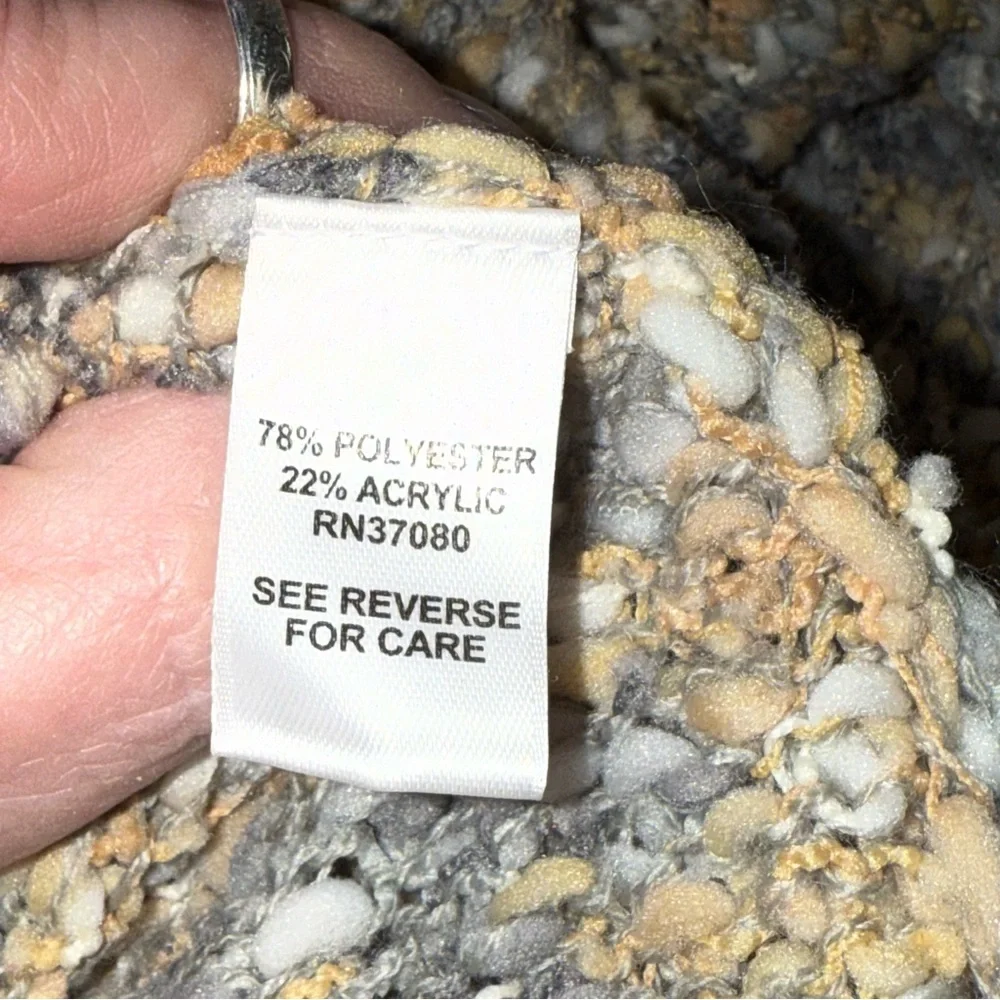 Est. 1946 Cozy Marled Knit Open Front Cardigan Sweater Neutral Gray Tan XL - Picture 6 of 8